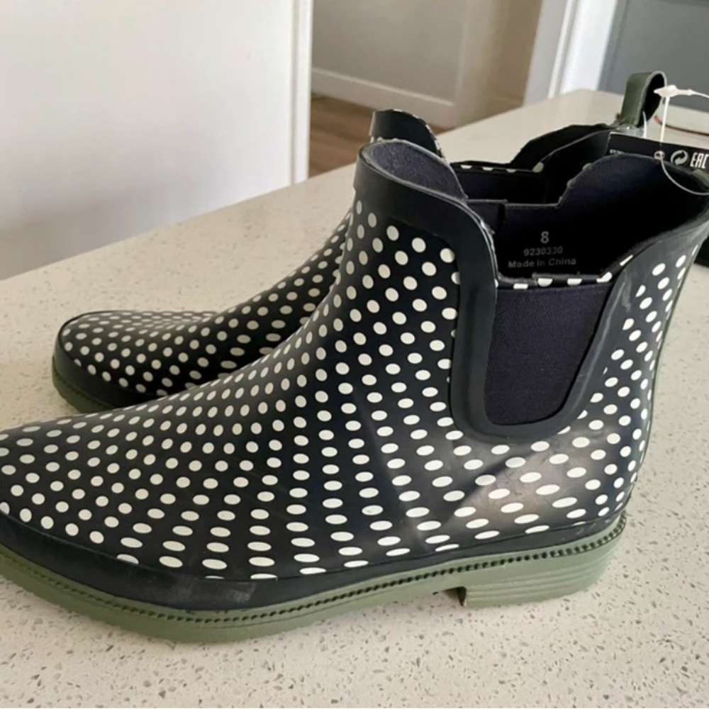 Marks & Spencer Black and White Polka Dot Heeled Boots